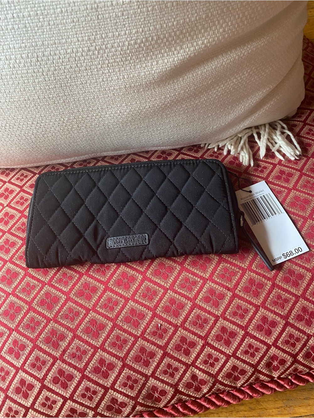 Vera Bradley Black Quilted Zip-Around Wallet